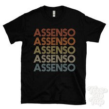 CAMISETA ASSENSO ESTILO RETRO REPETIDA Hombre y Mujer Novedad Genial Nombre Regalo