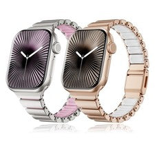 Correa delgada de metal + silicona para mujer para Apple Watch 11 10 9 8 7 6 5 4 SE 40/41/42 mm