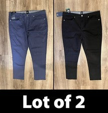 Lote/2 Pantalones Gap Para Hombres 5 Bolsillos Elastizados Calce Ajustado, Azul Índigo/Negro Verdadero Talla 40x32