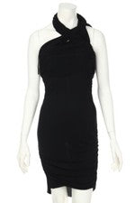 Vestido de Cóctel Drapeado PINKO SINGULARIDAD S Negro NUEVO