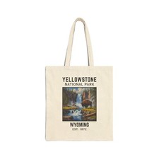 Bolso de Mano Parque Nacional de Yellowstone Wyoming, Bolso de Compras de Lona, Gráfico de Bisonte,