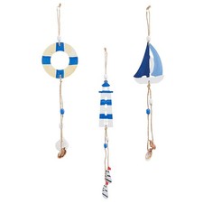 Colgante de Pared Marino Decorativo 3 Piezas Elegante Telón de Fondo Adorno Hogar
