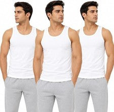 Jockey Hombre Clásico Chaleco Blanco Camiseta Interior Paquete de 3 Estilo 8820 Algodón Camiseta sin Mangas