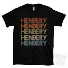 CAMISETA HENBERY ESTILO RETRO REPETIDO Hombre y Mujer Novedad Genial Nombre Regalo