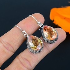 Pendiente de joyería de plata esterlina 925 hecho a mano con piedras...
