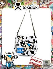 Tokidoki Mozzarella Vaca y2k Kawaii Negro Blanco Bandolera Bolso de Hombro Cartera