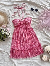 Minivestido sin mangas Soleia Hippie para mujer con estampado de cachemira