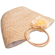 Mujer Bolso de Mano de Paja Tejido con Flores Verano Playa Mensajero Bolso de Mano Basket9897