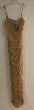 Vestido acanalado elástico de malla Nova Feeling My de moda para mujer - tostado, talla XL