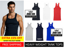 Camiseta sin mangas estilo G-Unit para hombre camisa muscular de peso pesado corte cuadrado algodón [JOHN SON