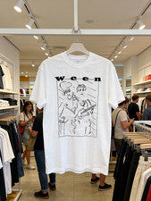 Camiseta Ween Band Años 90 Retro Blanca Camiseta Manga Corta Estilo Clásico