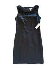 Nuevo con etiquetas Vestido Ponte Charter Club Clásico Negro Vaina con Volantes Sin Mangas para Mujer’s 6