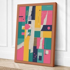 Impresión en lienzo geométrica geometría a color arte de pared decoración del hogar listo para colgar