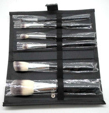 Juego de brochas de maquillaje CROWN Beauty PRO 6 piezas marca con estuche negro vegano NUEVO