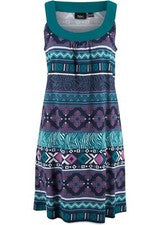 Nuevo Vestido Jersey Algodón T. 36/38 Vino Estampado Mujer Mini Vestido