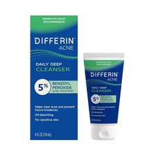 Limpiador profundo diario con peróxido de benzoilo al 5 % - lavado facial no comedogénico, 4 oz