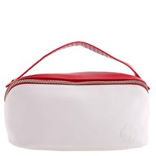 Bolso de Cosméticos Shiseido Dos Tonos Blanco y Rojo Cremallera 0000STY42