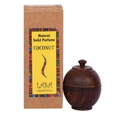 Lasa coco natural sólido perfume tarro de madera herbal cuerpo fragancia de larga duración
