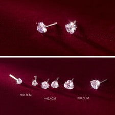1 o 3 Par Pendientes Pequeños Corazón Plata 925 3-6mm Circonita Mujer Pendientes