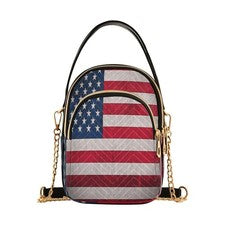 Bolso Bandolera Alaza Moda Bandera Americana Pequeño Bolsos de Hombro Cuero Puro...