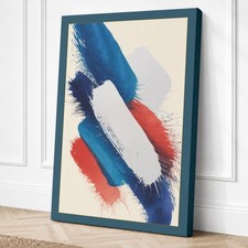 Impresión en lienzo abstracto trazos azules gestuales arte de pared decoración del hogar listo para colgar