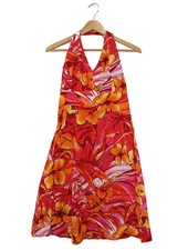 Vestido de verano Street One estampado floral rojo rosa talla 38 algodón casual