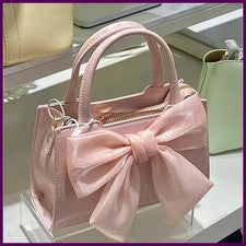 Moda Mujer Cartera Bolsos de Mano Rosa Moño Parte Inferior Femenina