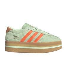 Tenis informales Adidas Gazelle Stack con cordones para mujer verdes y naranjas JR8180
