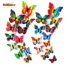 12 x Pegatinas de Pared Mariposa 3D Decoración del Hogar Decoración de Habitación Pegatina