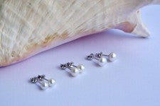 Pendientes de joyería de perlas de agua dulce AAA de 4,8 mm- 8 mm pendientes de plata 925