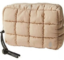 Mini estuche acolchado Free People Movement para mujer en blanco roto nuevo con etiquetas