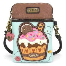 Bolso Bandolera Chala Teléfono Celular * Cupcake/Azul * 827CC1 ** NUEVO 827