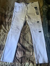 Jean ajustado estilo vaquero blanco para hombre Wt02
