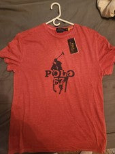 Camiseta Polo Roja Ralph Lauren Mediana con Azul Marino Ralph Lauren Polo 67 Logo