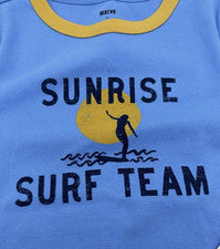 Camiseta con Timbre Gráfico Maeve X Anthro Sunrise Surf Team - Nueva con Etiquetas Talla Pequeña Azul