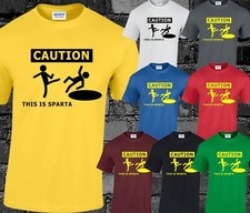 Camiseta Precaution This Is Sparta Para Hombres Genial Divertida Humor Comedia Top Moda S-3XL