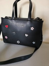 Bolso de Mano GUESS EVELYNTON CHARMS NEGRO Grande para Mujer Bolso de Hombro