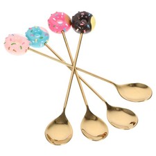 4 piezas cucharas mezcladoras de acero inoxidable para helado cuchara de metal cucharas de café revolver