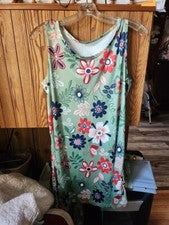 HERMOSO VESTIDO PARA MUJER NUEVO SIN ETIQUETAS SIN MARCA ~ DISEÑO FLORAL SIN MANGAS ~ TALLA GRANDE