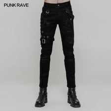 Rave Rock Moda Personalidad Ropa de Calle en Dilapidada Informal Para Hombre Pantalones Pantalones