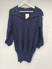 Vestido suéter azul de moda para mujer talla S manga larga