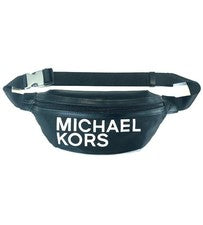 Riñonera deportiva Michael Kors para mujer negra con logotipo MK cremallera talla única $79