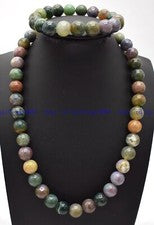 Nuevo 6/8/10/12mm Multicolor India Ágata Redondo Cuentas Collar Pulsera 18/7.5"