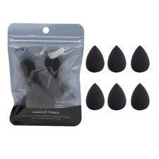Mini esponja de maquillaje, set de esponjas pequeñas negras para difuminar.