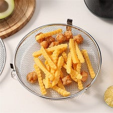 Cesta vaporera de malla de acero inoxidable para freidora de aire y soporte para utensilios de lavavajillas