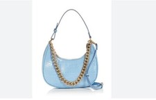 Bolso Bandolera Mujer AQUA Cadena Imitación Cuero Repujado -AZUL~