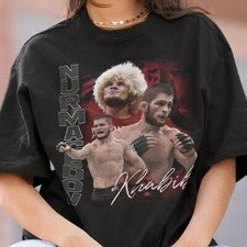 Camiseta Khabib Nurmagomedov The Eagle MMA Vintage Años 90 Retro Gráfico Collage