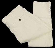 Pantalones PT TORINO Para Hombres Blancos Calce Ajustado Elastizados Mezcla de Lino Frente Plano 56 Nuevos con Etiquetas