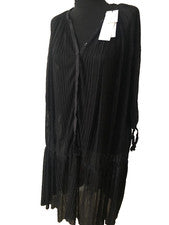 Vestido plisado original Sandro Paris negro transparente talla 3 (aprox. 40)