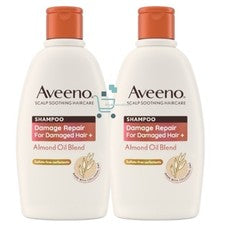 2 x Champú Aveeno Haircare Damage Repair + Mezcla Aceite de Almendras 300 ml